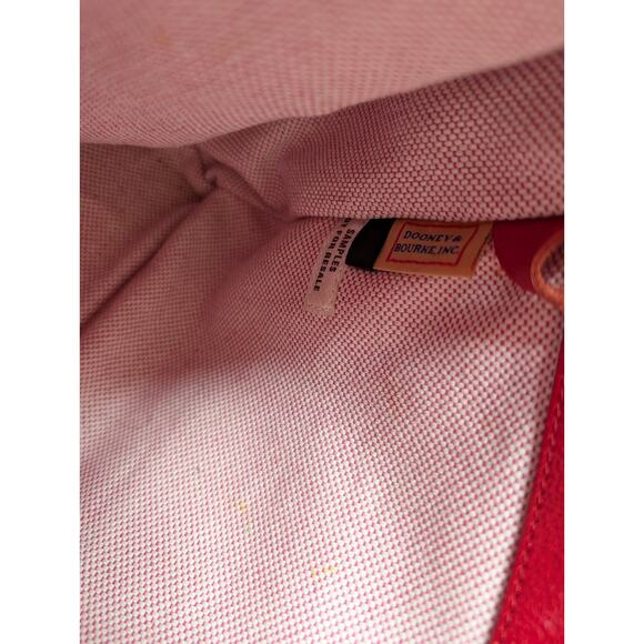 Dooney & Bourke Red Pebble Leather June Double Pocket Cinch Satchel Purse - Picture 11 of 14